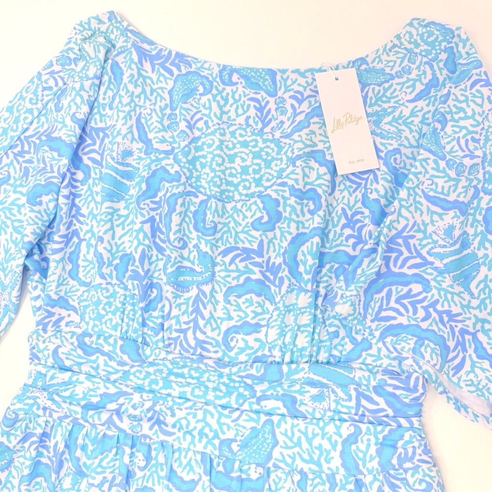 Lilly Pulitzer Womens Medium Parigi Boat Neck Romper Resort Goombay Grooves NEW